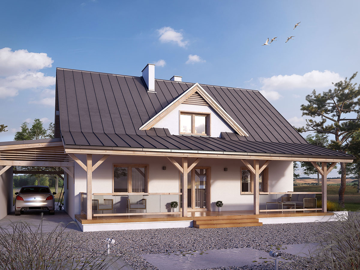 Dom z garażem i poddaszem