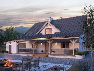 Dom z wjazdem od południa