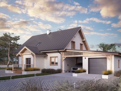 Dom z poddaszem i garażem